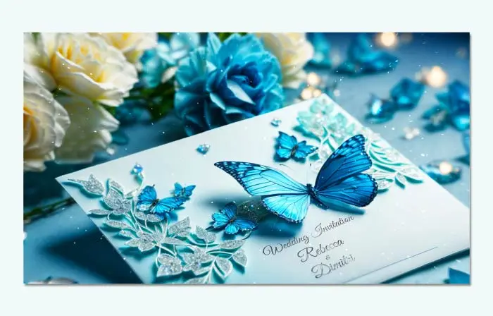 Elegant 3D Butterfly Theme Wedding Invitation Slideshow
